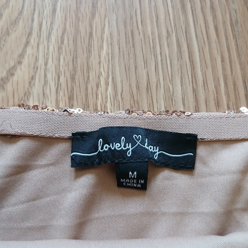 Lovely Day Women's Elegant Rose Gold Sequin Dress - Picture 3 of 9